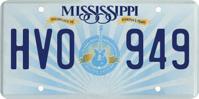MS license plate HVO949