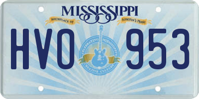 MS license plate HVO953
