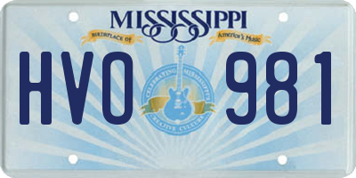 MS license plate HVO981