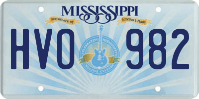 MS license plate HVO982