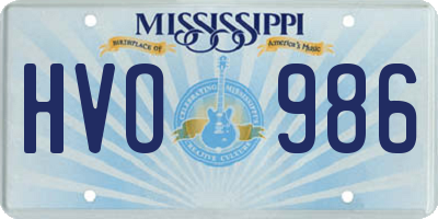 MS license plate HVO986