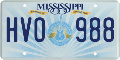 MS license plate HVO988