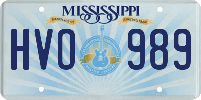 MS license plate HVO989