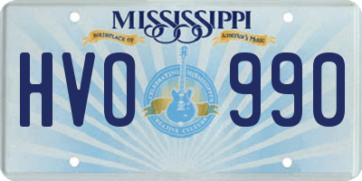 MS license plate HVO990