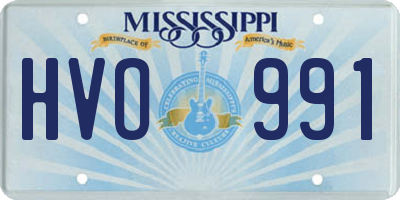 MS license plate HVO991