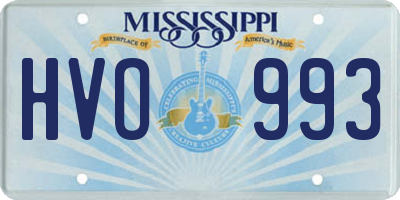 MS license plate HVO993