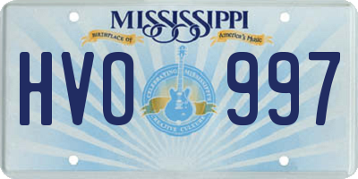 MS license plate HVO997
