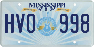 MS license plate HVO998