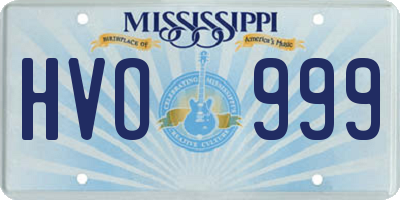 MS license plate HVO999