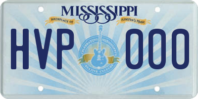 MS license plate HVP000
