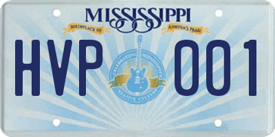 MS license plate HVP001