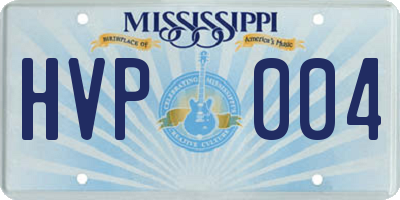 MS license plate HVP004