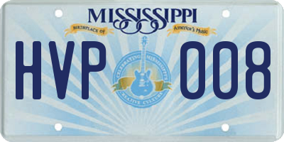 MS license plate HVP008