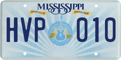 MS license plate HVP010