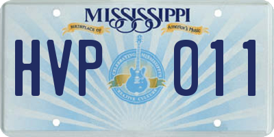 MS license plate HVP011