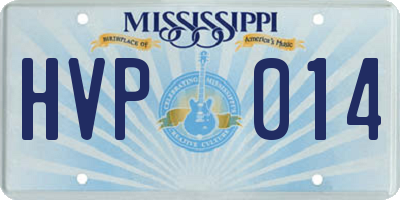 MS license plate HVP014