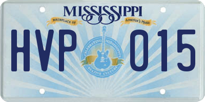 MS license plate HVP015
