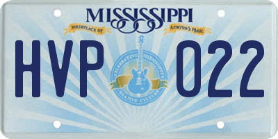 MS license plate HVP022