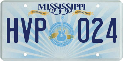 MS license plate HVP024