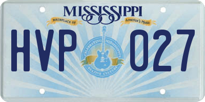 MS license plate HVP027