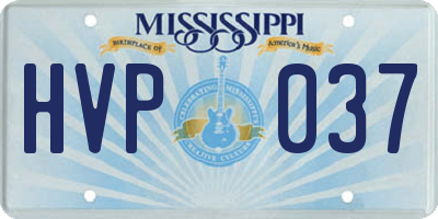MS license plate HVP037