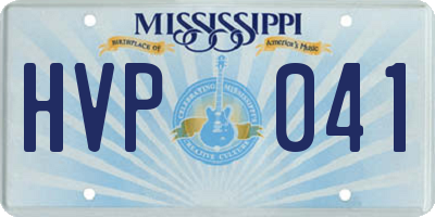 MS license plate HVP041