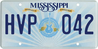 MS license plate HVP042