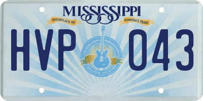 MS license plate HVP043