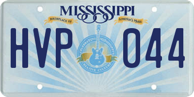 MS license plate HVP044