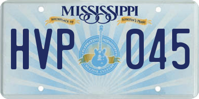 MS license plate HVP045