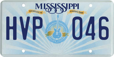 MS license plate HVP046
