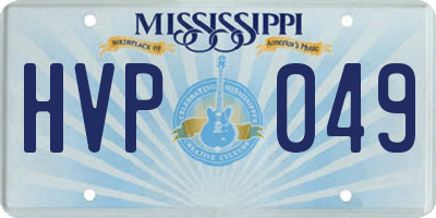 MS license plate HVP049