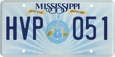 MS license plate HVP051