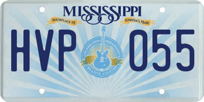 MS license plate HVP055