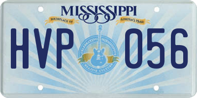 MS license plate HVP056