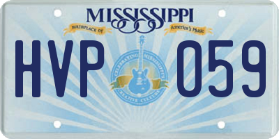 MS license plate HVP059