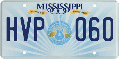 MS license plate HVP060