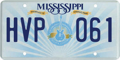 MS license plate HVP061