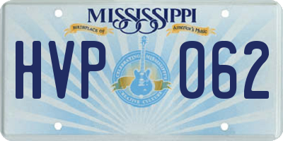 MS license plate HVP062
