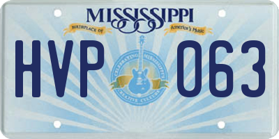 MS license plate HVP063