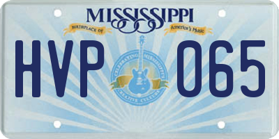 MS license plate HVP065