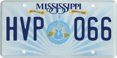 MS license plate HVP066