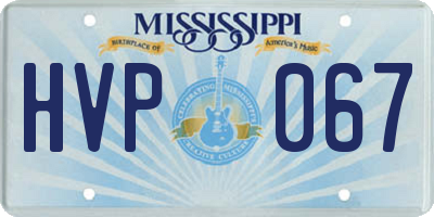 MS license plate HVP067