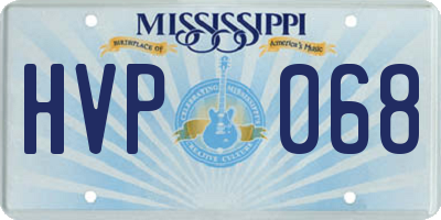 MS license plate HVP068