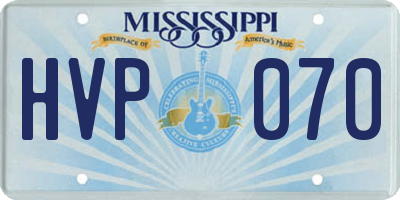 MS license plate HVP070