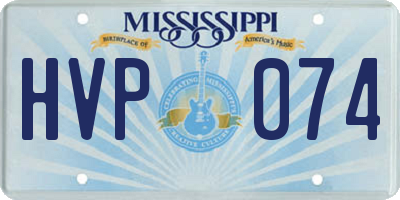 MS license plate HVP074