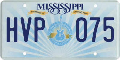 MS license plate HVP075