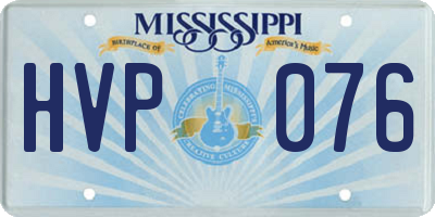 MS license plate HVP076
