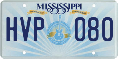MS license plate HVP080