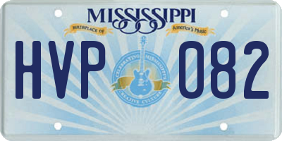 MS license plate HVP082
